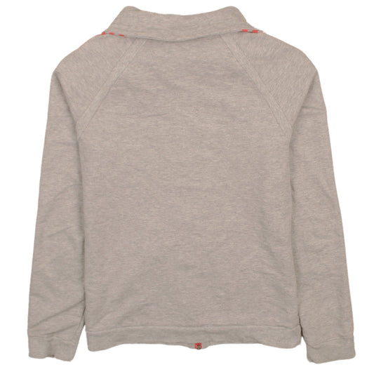 Adidas Womens Grey Full Zip Sweatshirt Jacket L 16 Red Stripes