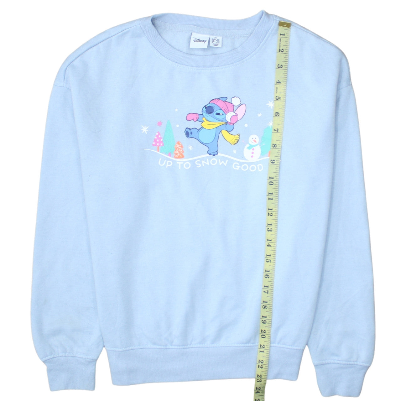 Disney Primark Women Blue Stitch Sweatshirt 2XS Pullover Crew Neck