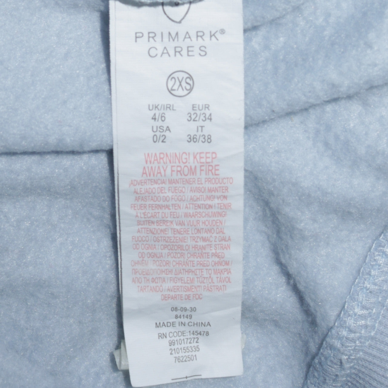 Disney Primark Women Blue Stitch Sweatshirt 2XS Pullover Crew Neck