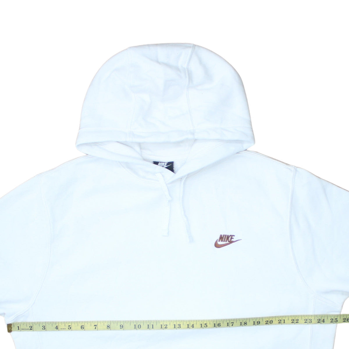 Nike Men's White L Pullover Hoodie Fleece Logo Sweatshirt