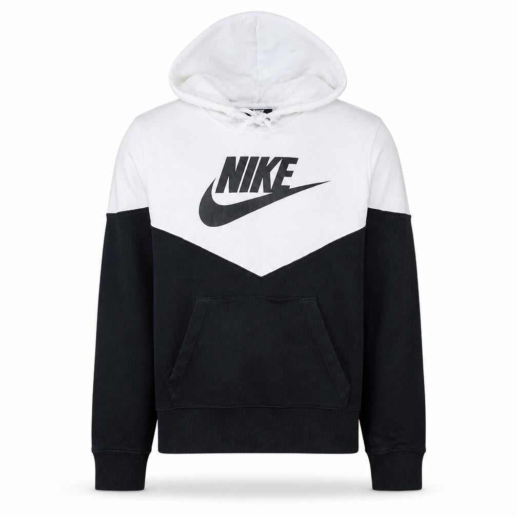 Nike Men's Black White Pullover Hoodie Size S Graphic Logo Fleece