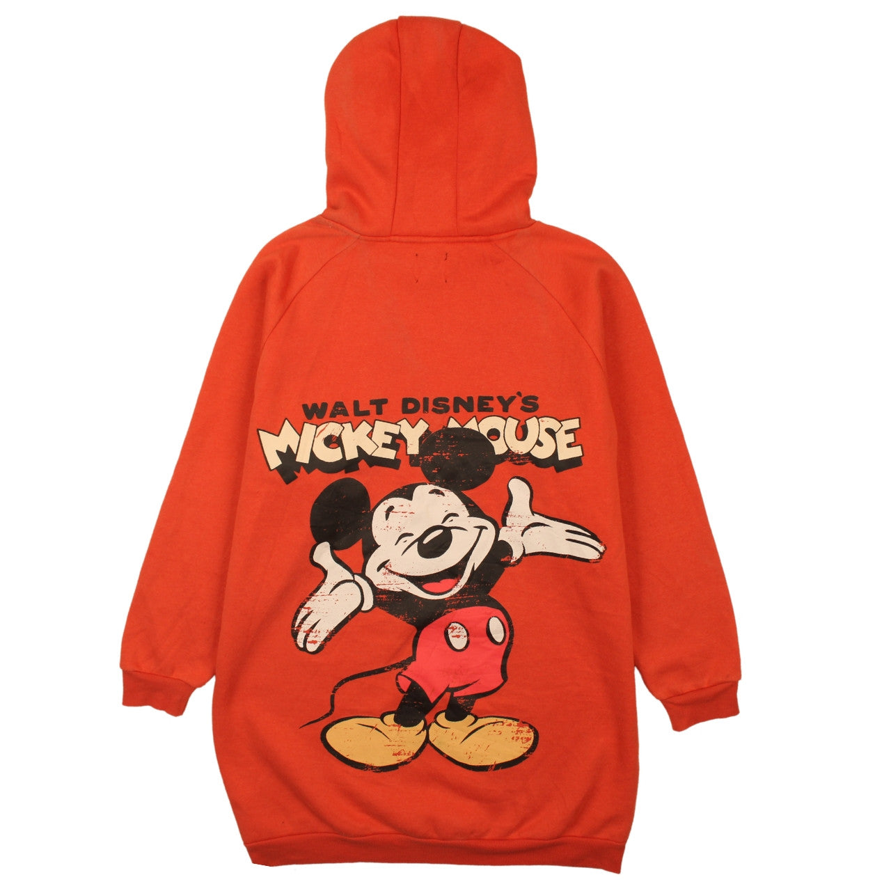 Disney Womens Red Mickey Mouse Hooded Pullover Sweatshirt Size S