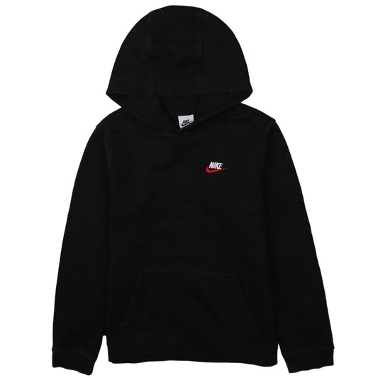 Nike Boys Black XL Pullover Hoodie with Red Swoosh Logo