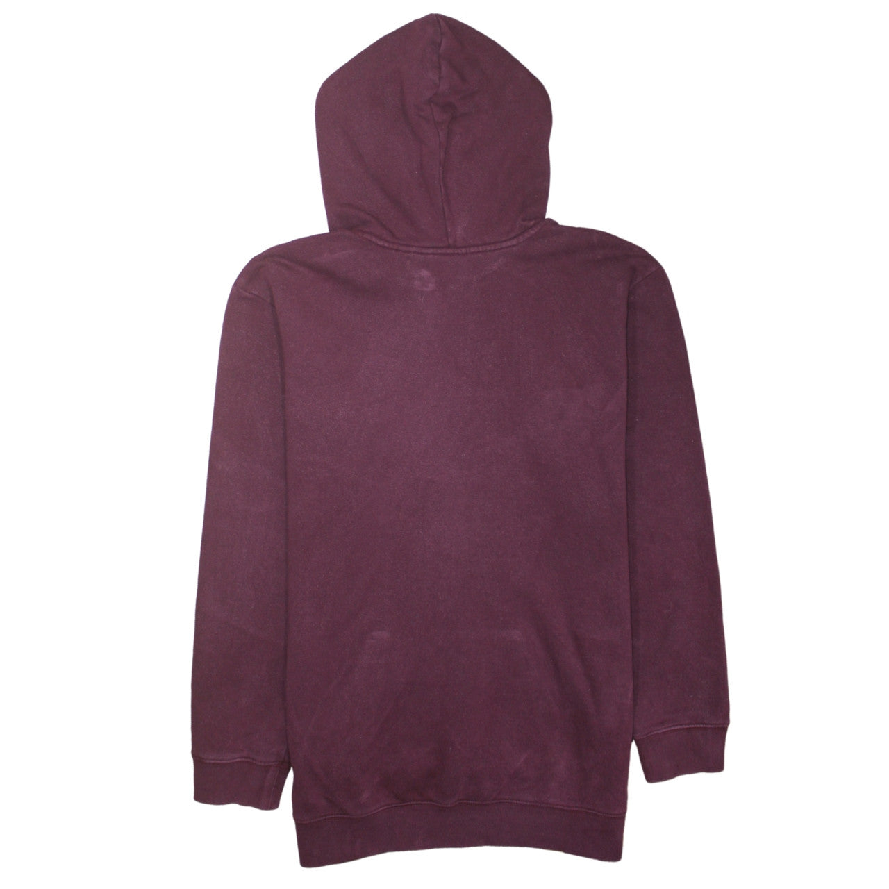 Adidas Women Burgundy Pullover Hoodie UK 10 Logo Cotton Fleece