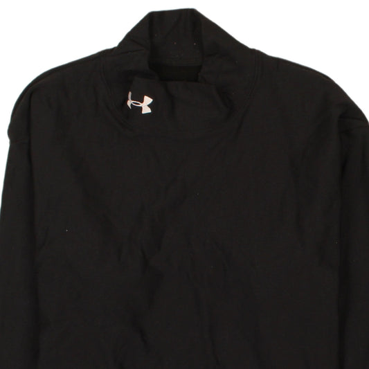 Under Armour Womens Black Long Sleeve Mock Neck Athletic Top Size L