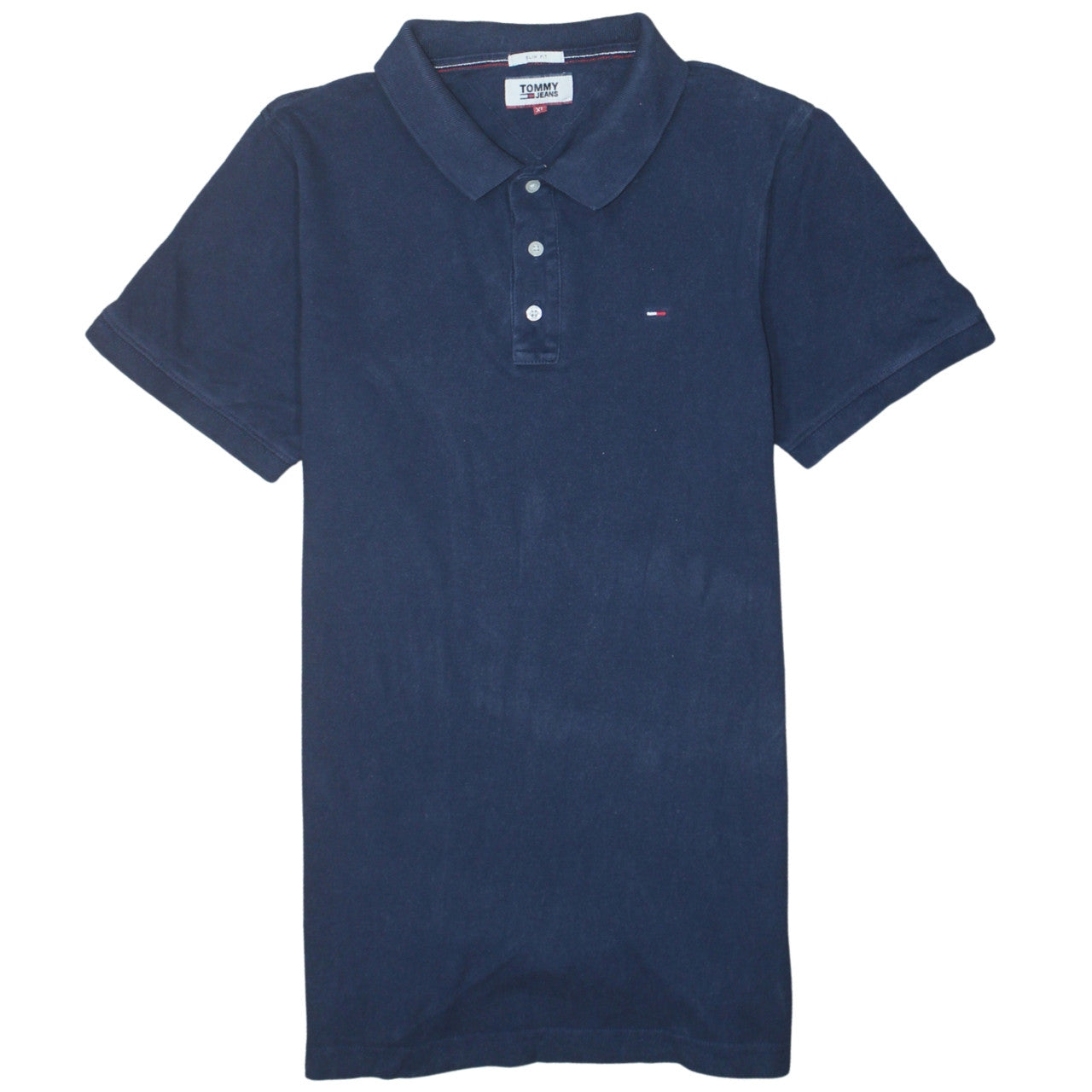 Tommy Jeans Men's Blue Slim Fit Cotton Polo Shirt XL