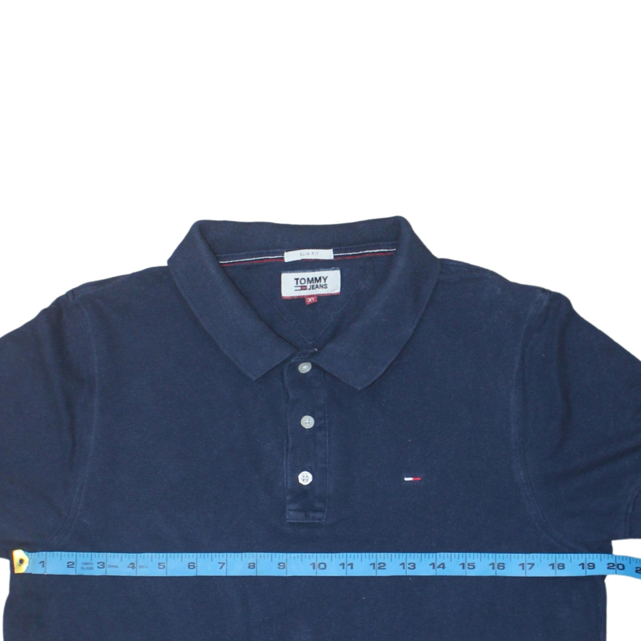 Tommy Jeans Men's Blue Slim Fit Cotton Polo Shirt XL