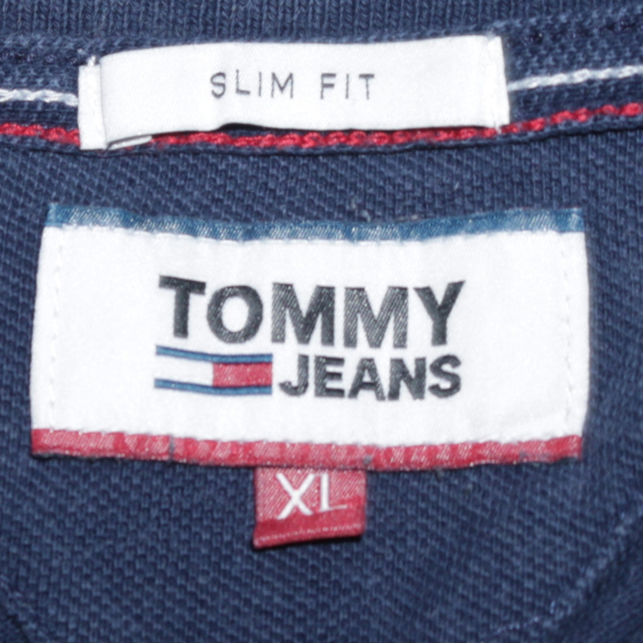 Tommy Jeans Men's Blue Slim Fit Cotton Polo Shirt XL