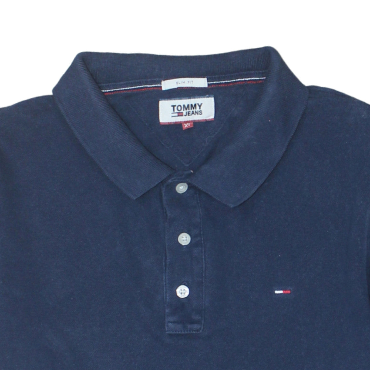 Tommy Jeans Men's Blue Slim Fit Cotton Polo Shirt XL