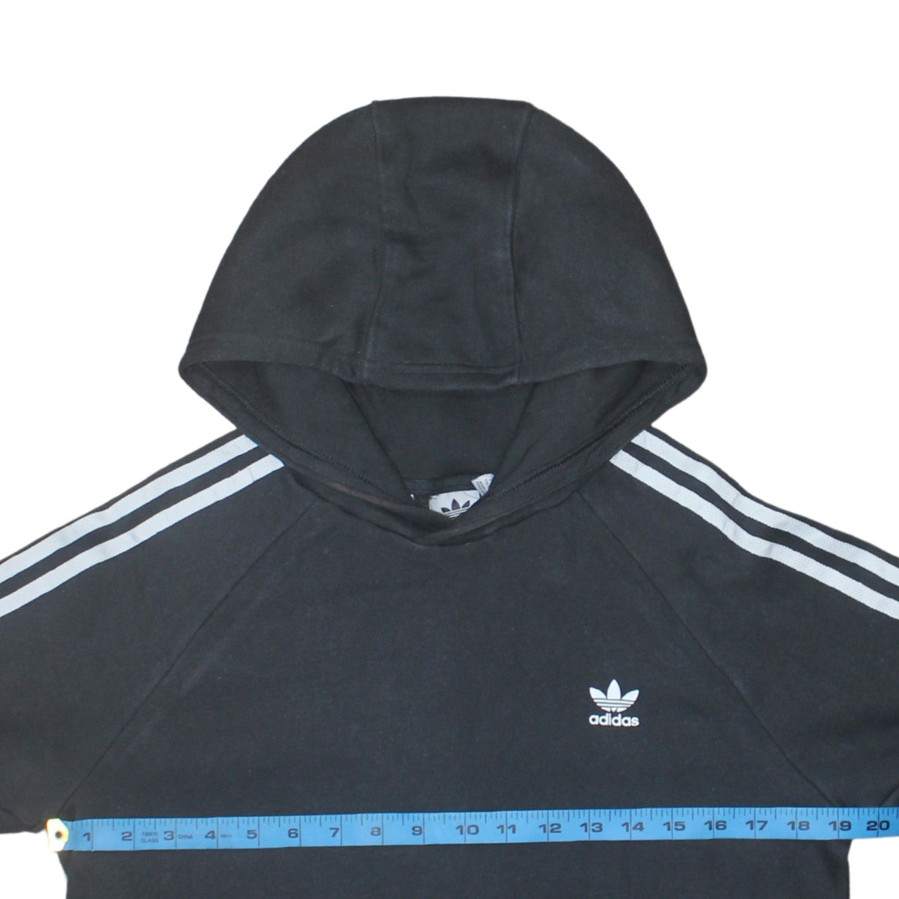 Adidas Boys Black Colourblock Pullover Hoodie Size 14-15 Years