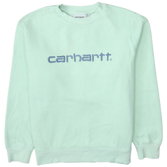 Carhartt Men's Green Small Embroidered Logo Pullover Sweatshirt