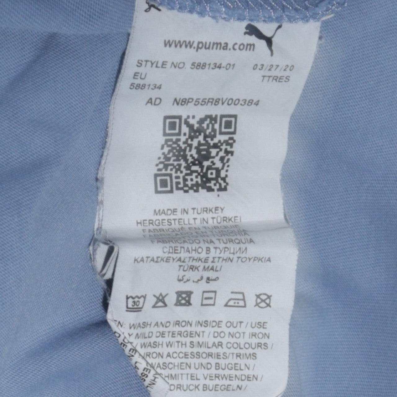 Puma Men's Blue XL Crew Neck Logo Sports T-Shirt