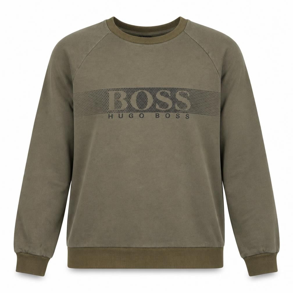 Hugo Boss Men's Green Logo Crew Neck Sweatshirt Size M