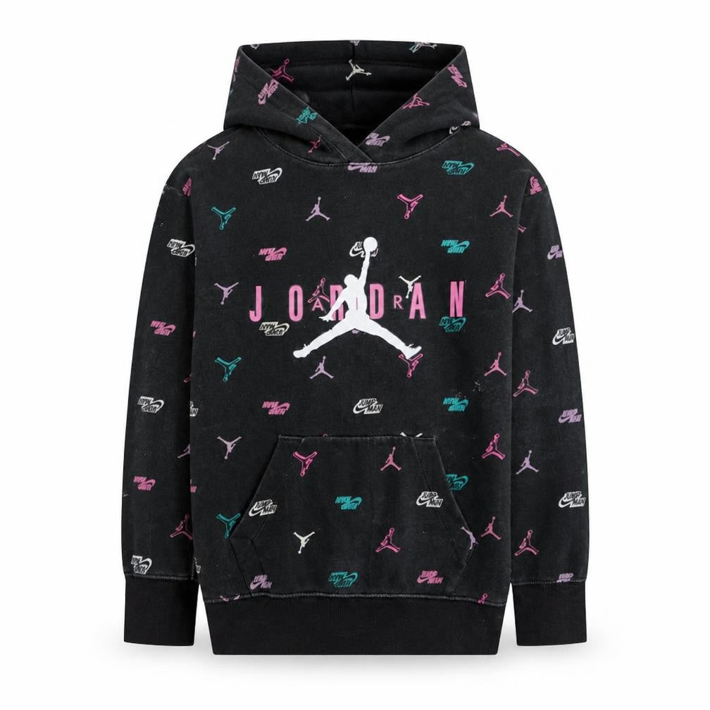 Jordan Girls Black 13-14 Years Pullover Hoodie Jumpman Logo Fleece