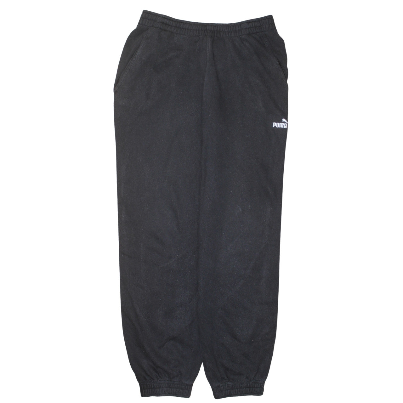 Puma Womens Black Jogger Sweatpants M Cotton Blend Elastic Waist