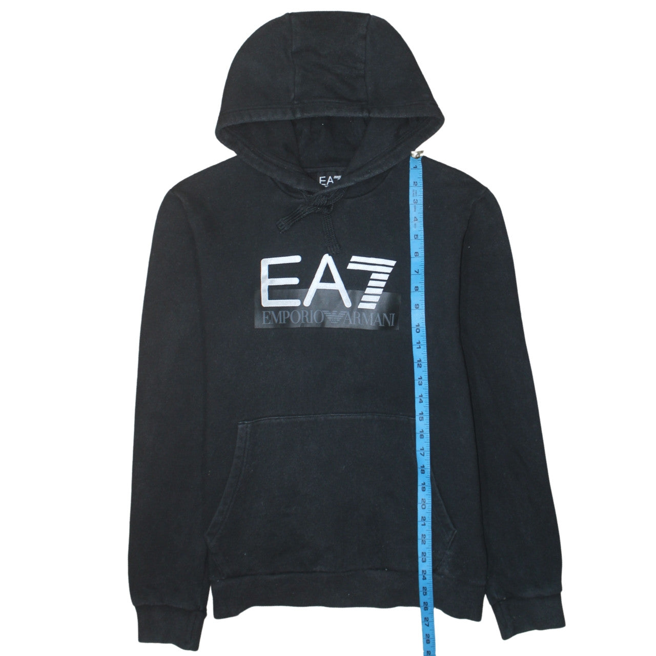 Emporio Armani EA7 Men's Black Pullover Hoodie L Logo Design
