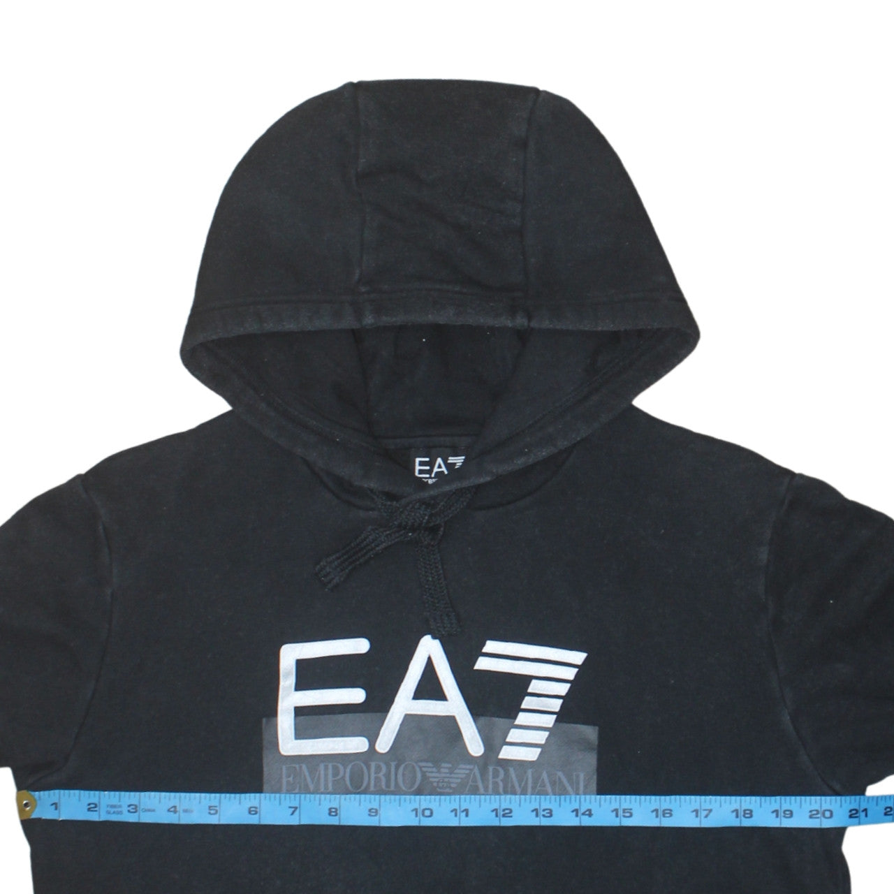 Emporio Armani EA7 Men's Black Pullover Hoodie L Logo Design