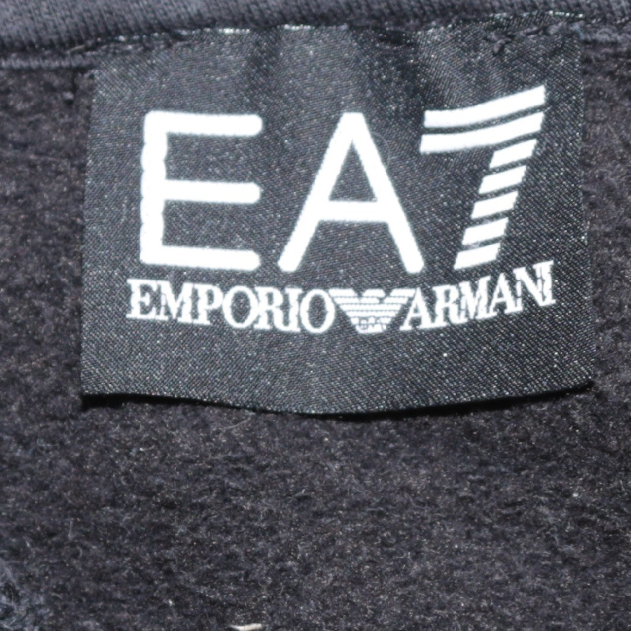 Emporio Armani EA7 Men's Black Pullover Hoodie L Logo Design