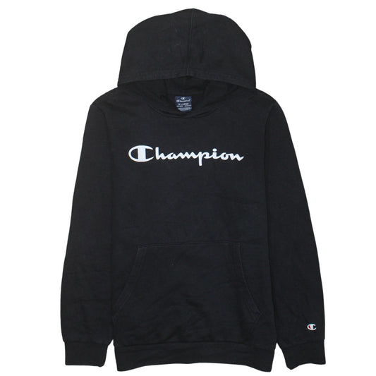 Champion Boys Black Pullover Hoodie 13-14 Years Logo Fleece Sweatshirt