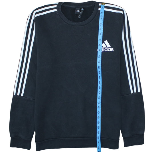 Adidas Men's Black Crew Neck Logo Sweatshirt Size L Pullover