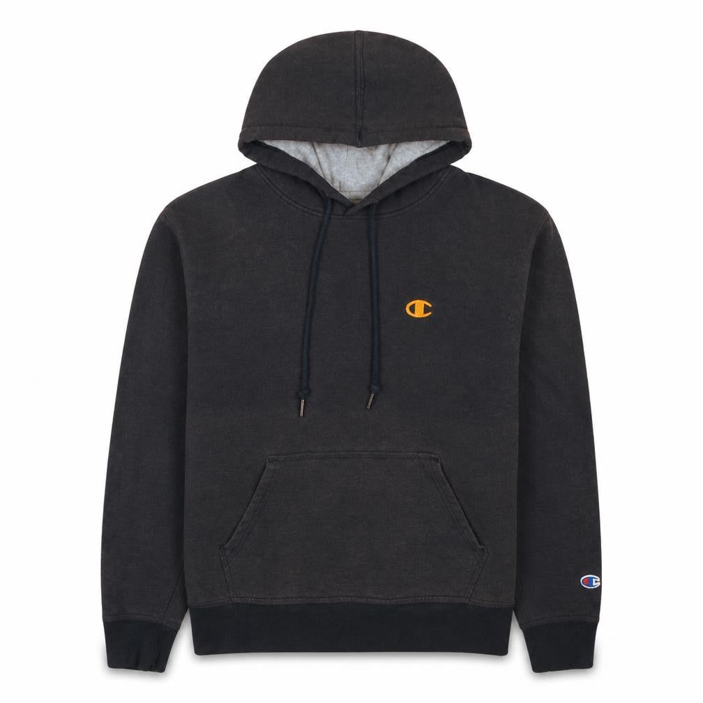 Champion Men's Black Pullover Hoodie Small Logo Fleece