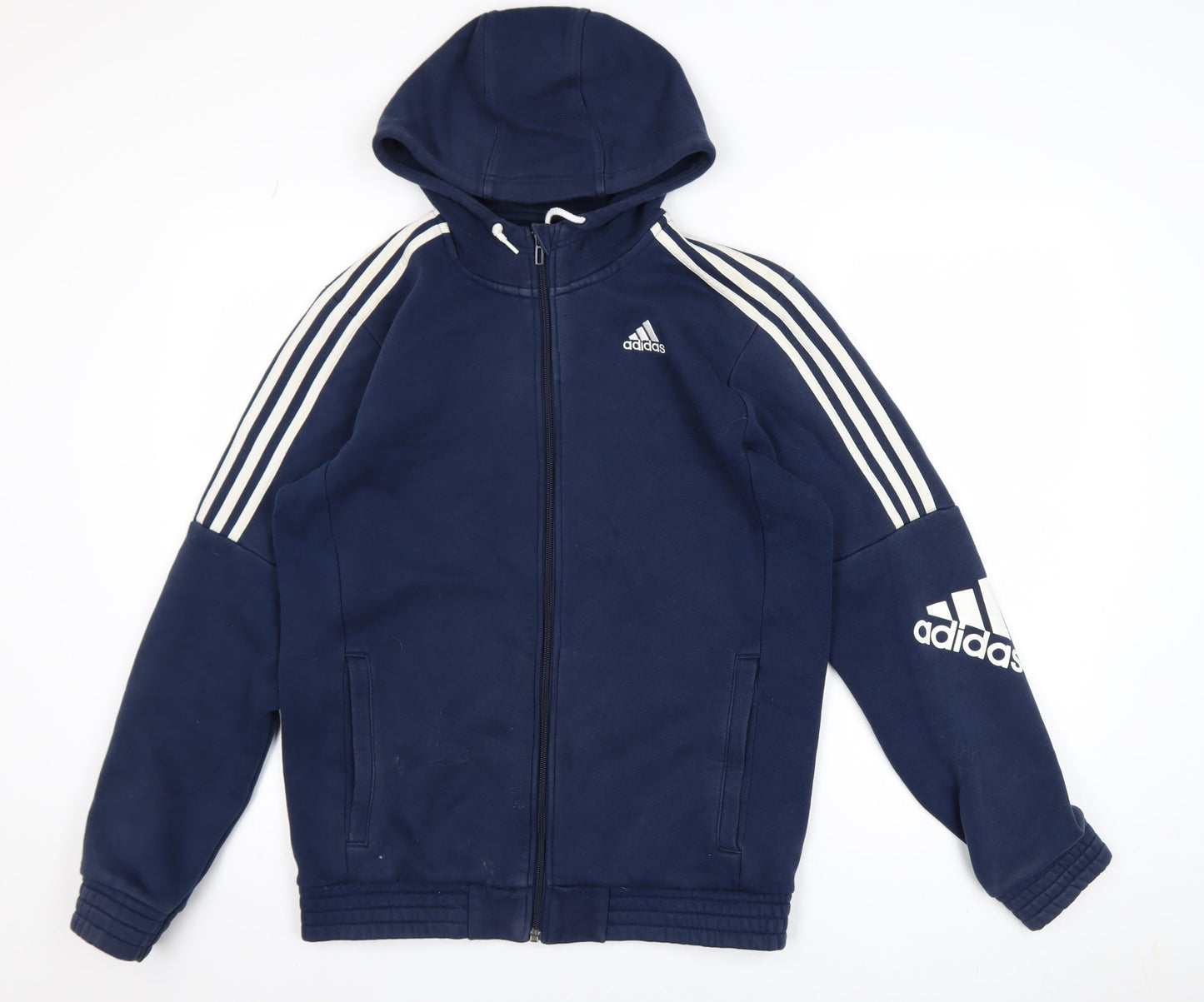 Adidas Men's Blue Full Zip Hoodie Size S Sports Fleece