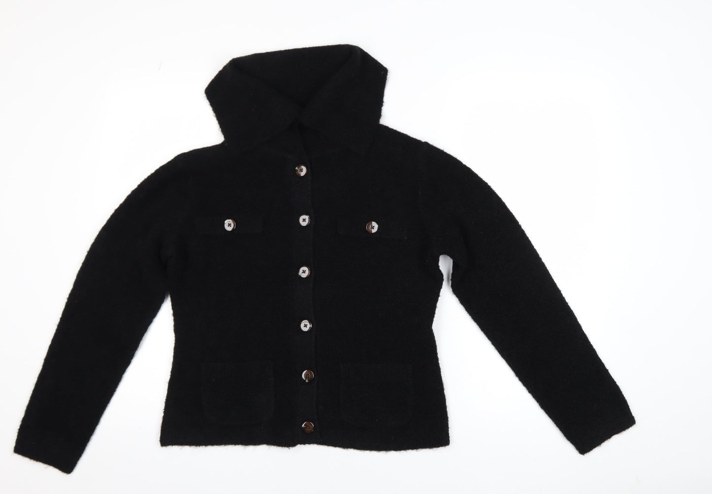 Marks and Spencer Women’s Black Collared Button Cardigan Size S