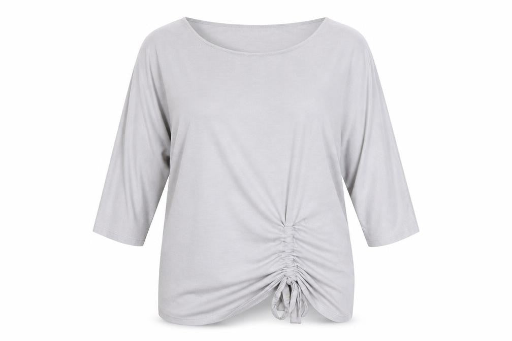 Phase Eight Women Grey 3/4 Sleeve Ruched Tunic Top Size 16