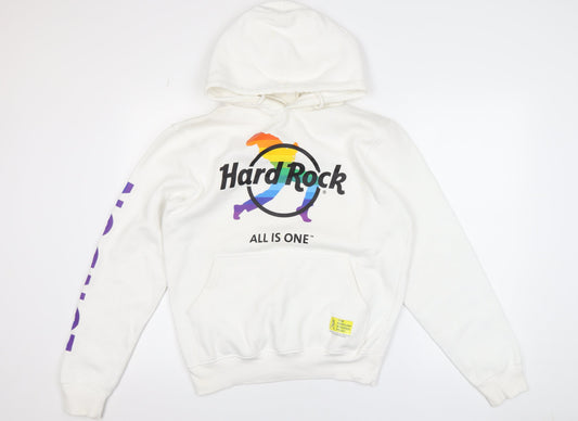 Hard Rock Men’s White Pullover Hoodie Medium London Pride Logo