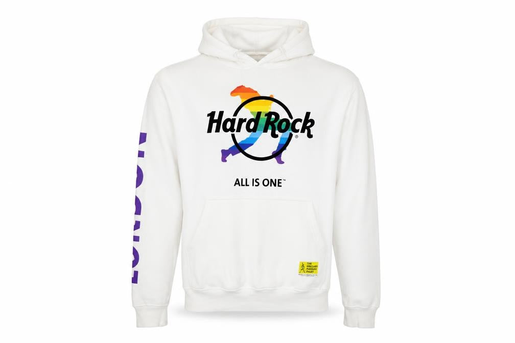 Hard Rock Men’s White Pullover Hoodie Medium London Pride Logo