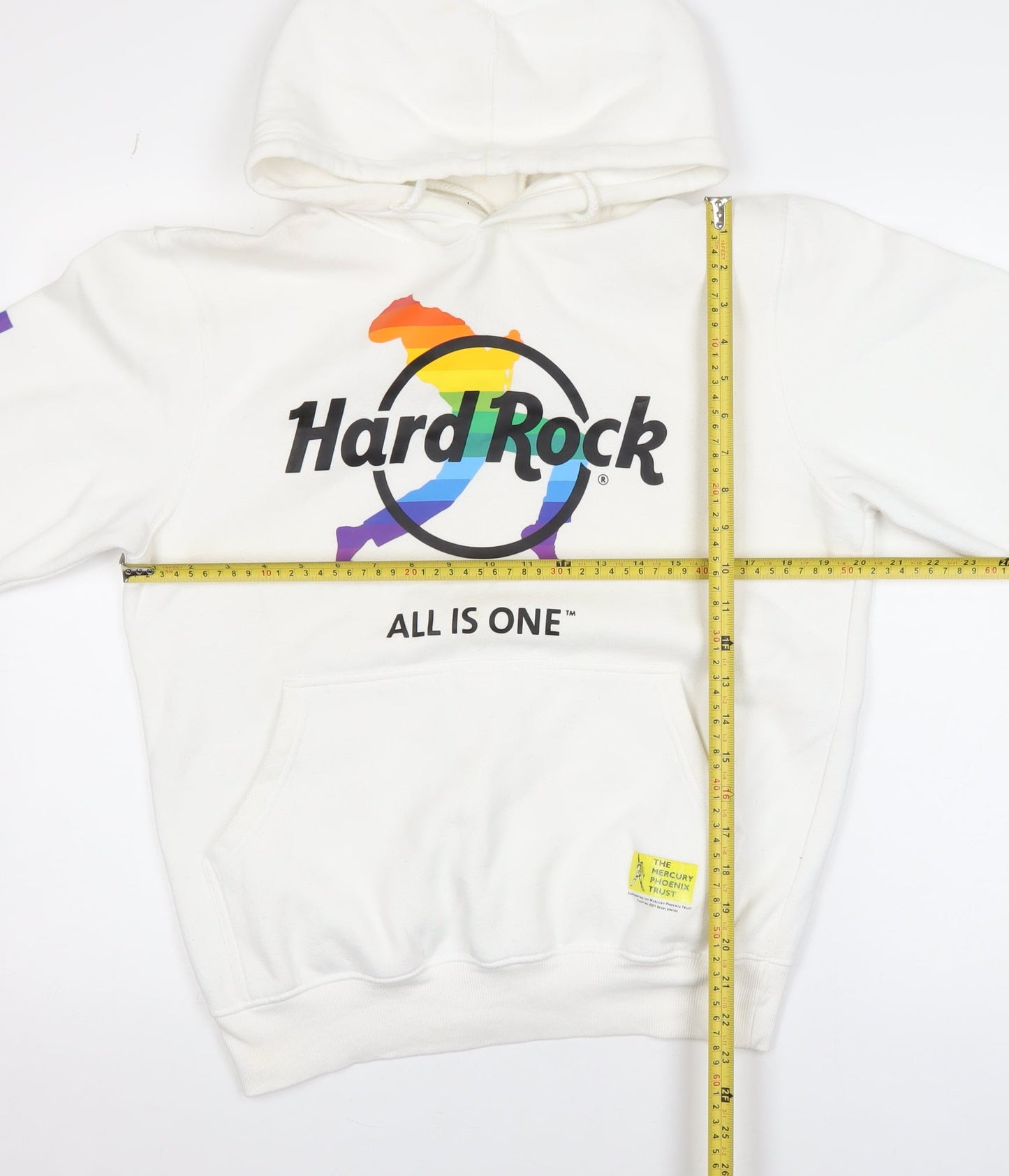 Hard Rock Men’s White Pullover Hoodie Medium London Pride Logo