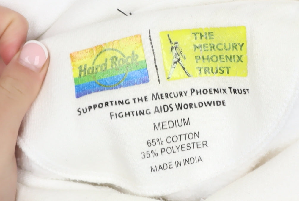 Hard Rock Men’s White Pullover Hoodie Medium London Pride Logo