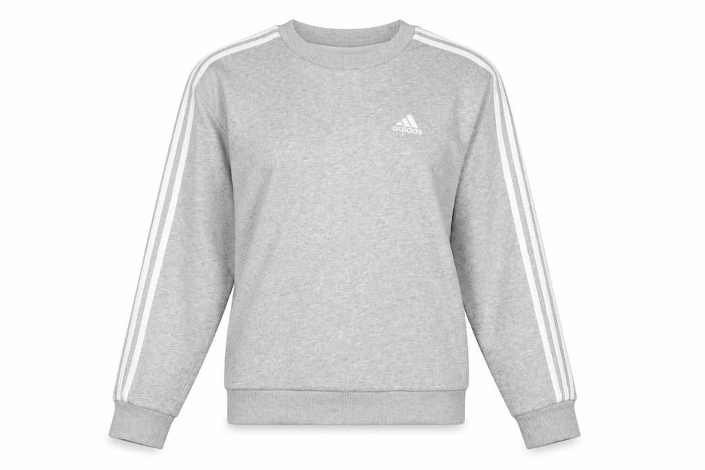 Front view of Adidas women’s grey xs pullover sweatshirt crew neck long sleeve