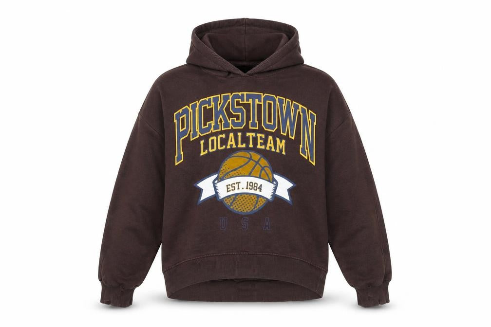 Zara Womens Brown Pickstown Graphic Pullover Hoodie Size S
