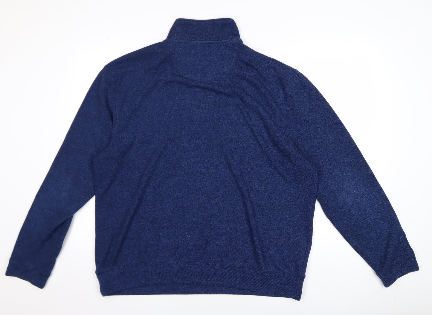 Hudson River Men’s Blue Cotton Blend 1/4 Zip Jumper XL