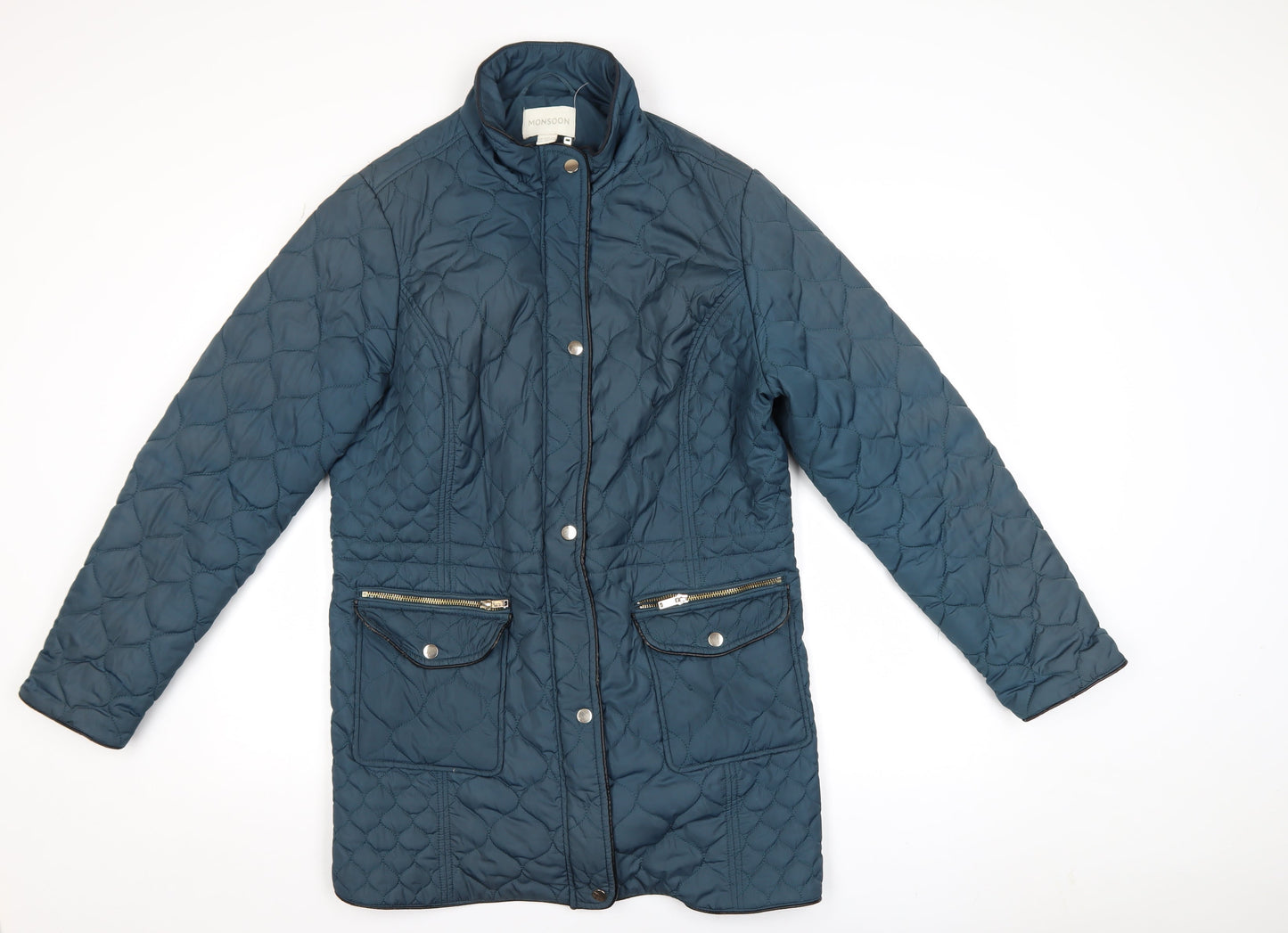 Monsoon Women’s Blue Quilted Mid-Length Jacket Size 18