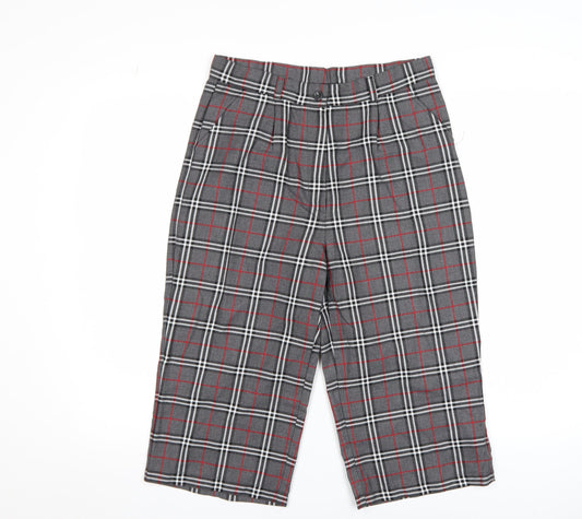 Şen Bebe Women’s Grey Plaid Cropped Trousers Size S