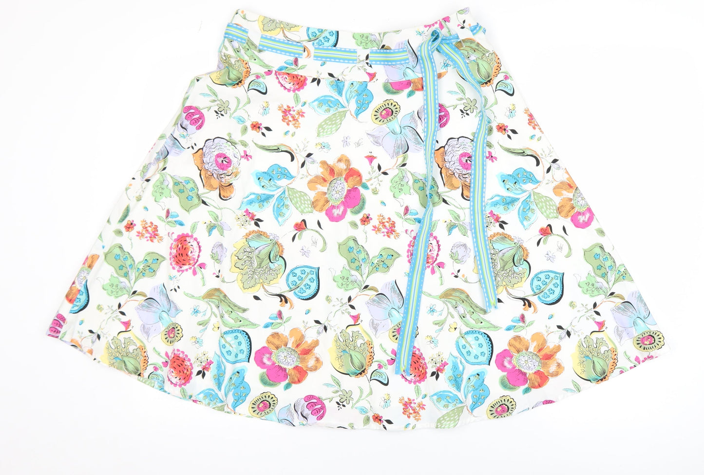 Express Women's Multicoloured Floral A-Line Knee Length Skirt Size 10