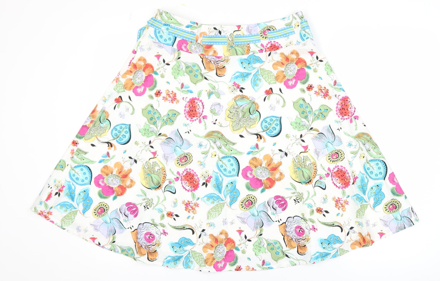 Express Women's Multicoloured Floral A-Line Knee Length Skirt Size 10
