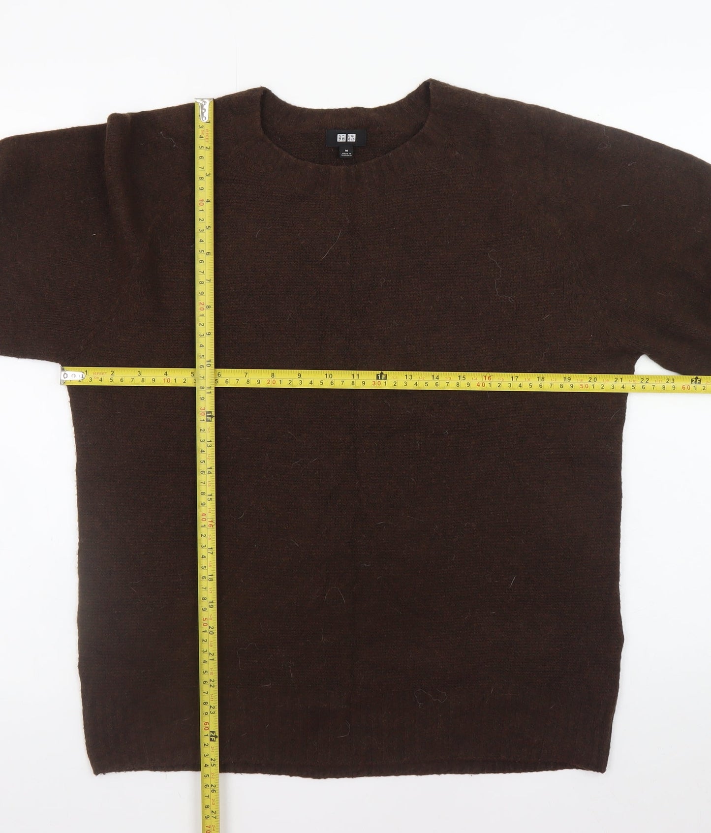 Uniqlo Women’s Brown Crew Neck Wool Blend Pullover Jumper M