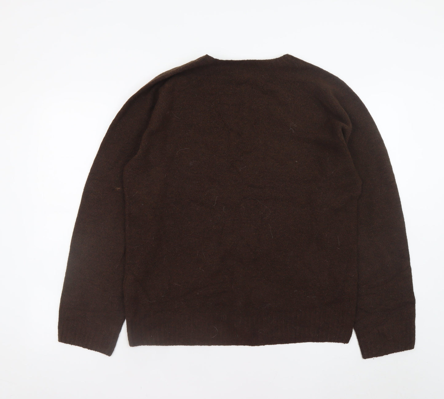 Uniqlo Women’s Brown Crew Neck Wool Blend Pullover Jumper M