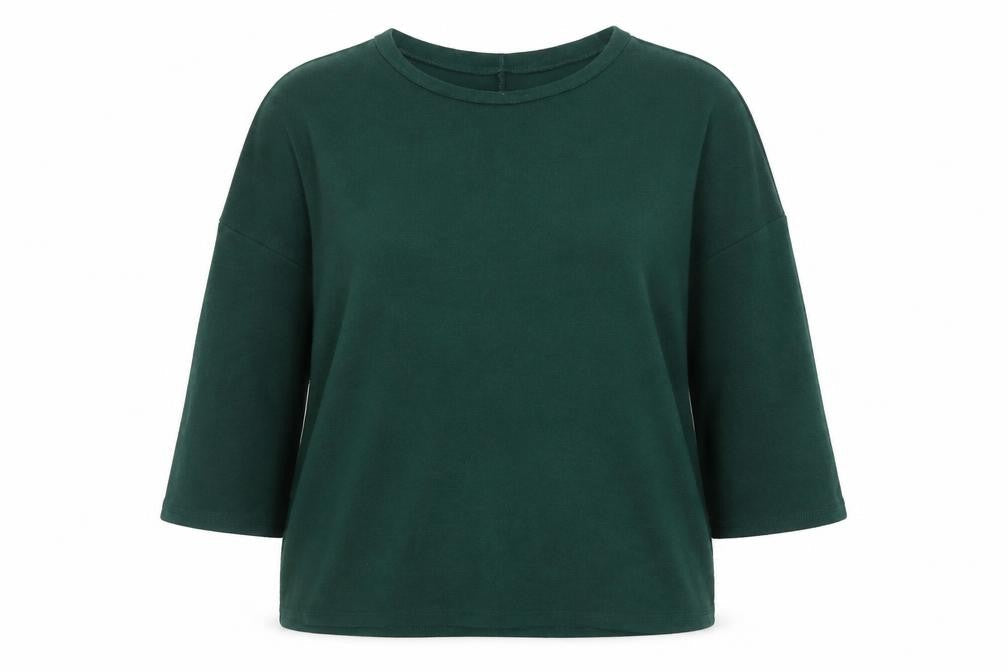 Apricot Women’s Green 3/4 Sleeve Relaxed Knit Pullover Jumper S