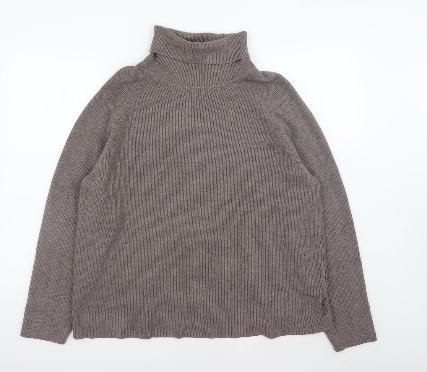 Marks and Spencer Women Brown XL Roll Neck Knit Jumper