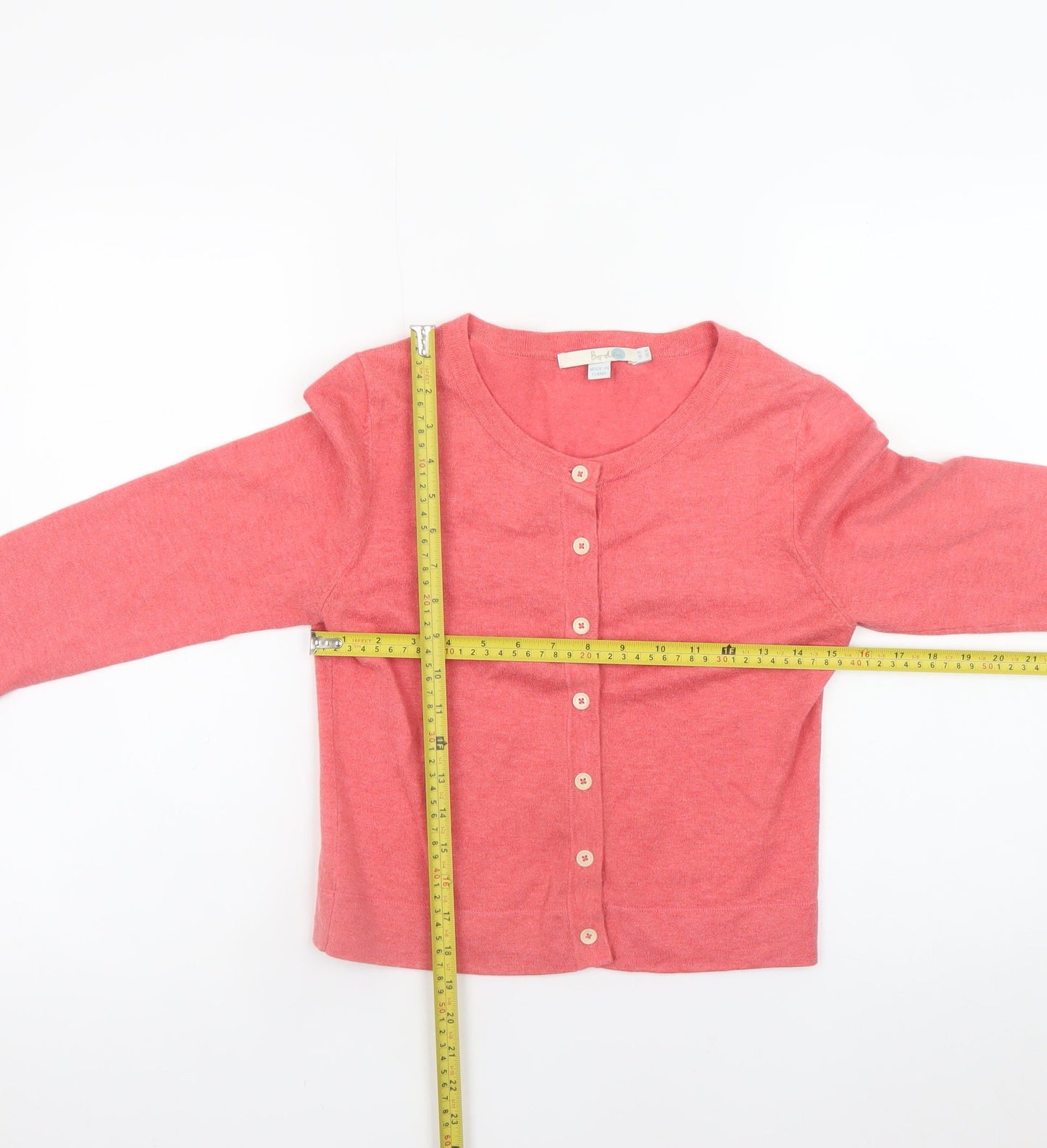 Boden Women Pink Cotton Cardigan UK 10 Long Sleeve Knit Jumper