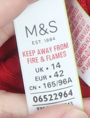 Marks and Spencer Womens Red Sleeveless Roll Neck Knit Top Size 14