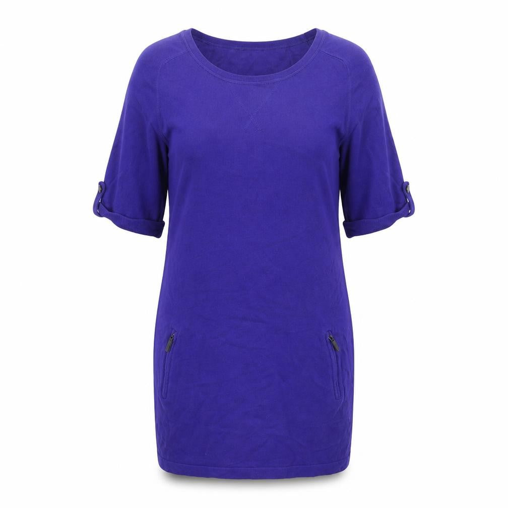 Marks and Spencer Women Blue Size 14 Knit T-Shirt Dress with Zip Pockets