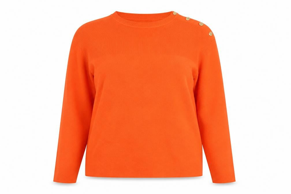 Marks and Spencer Women Orange XL Button Shoulder Long Sleeve Jumper
