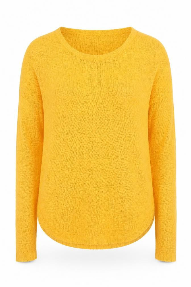 Zara Women Yellow Scoop Neck Lightweight Knit Jumper Size 12