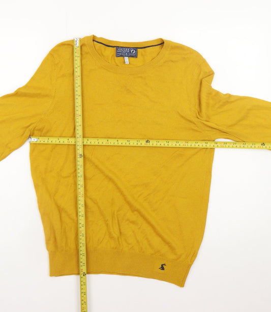 Joules Mens Yellow Cotton Crew Neck Jumper L Knit Pullover
