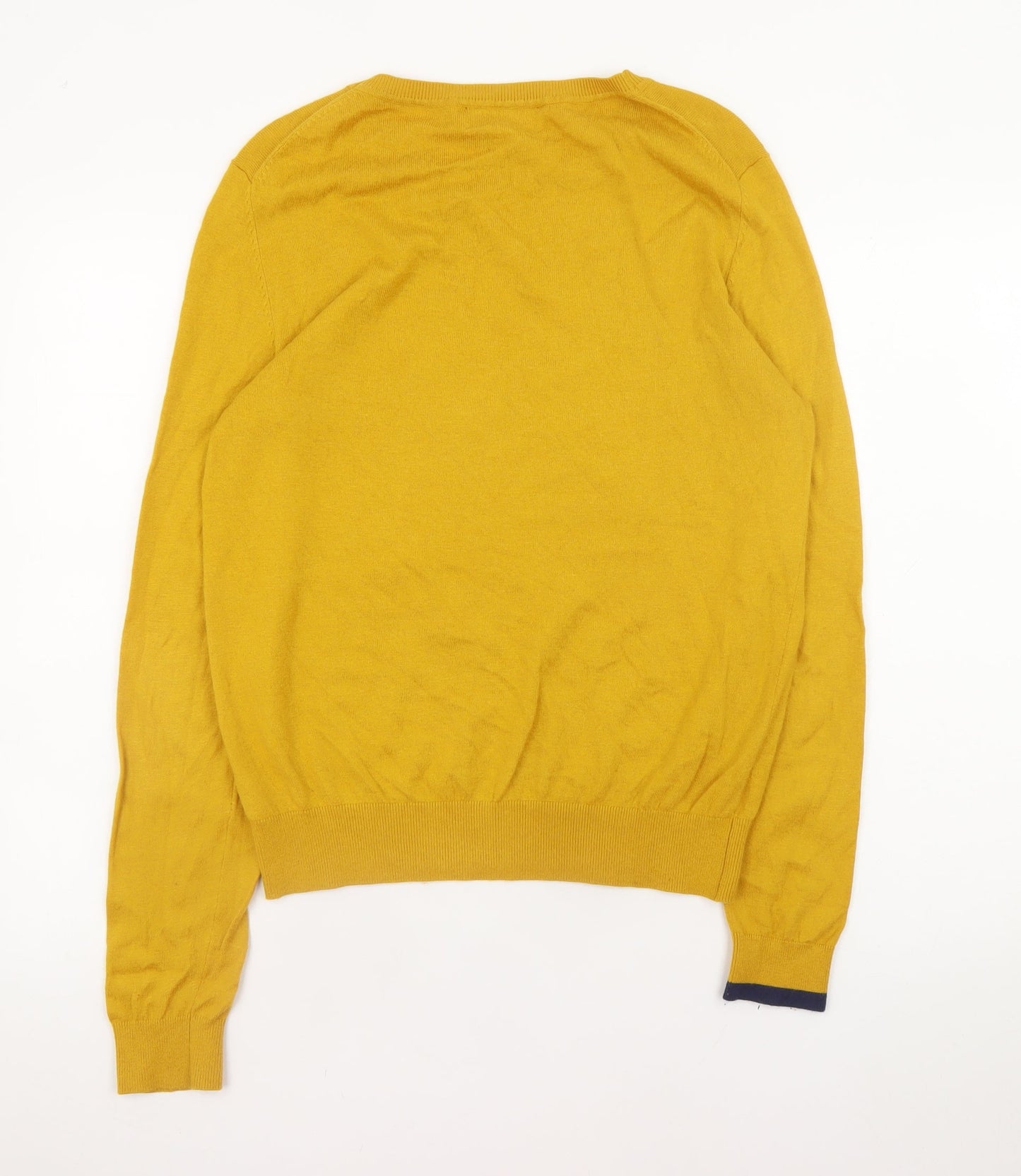 Joules Mens Yellow Cotton Crew Neck Jumper L Knit Pullover